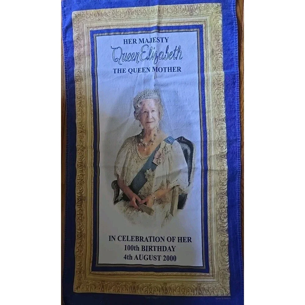 Vintage Her Majesty Queen Elizabeth 100th Birthday cotton Tea Kitchen Towel